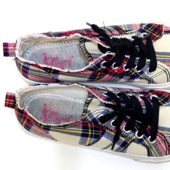 Jellypop Plaid Canvas Comfort Fit Women's 8.5M Sneakers Everyday Go Fasters - Picture 7 of 8